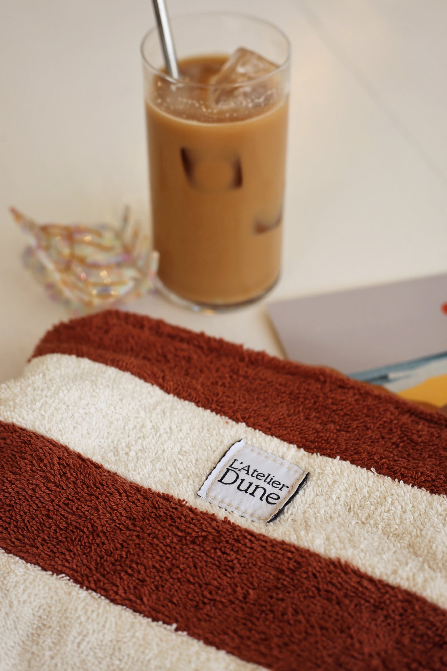 Pochette SPONGE Terracotta & Blanc