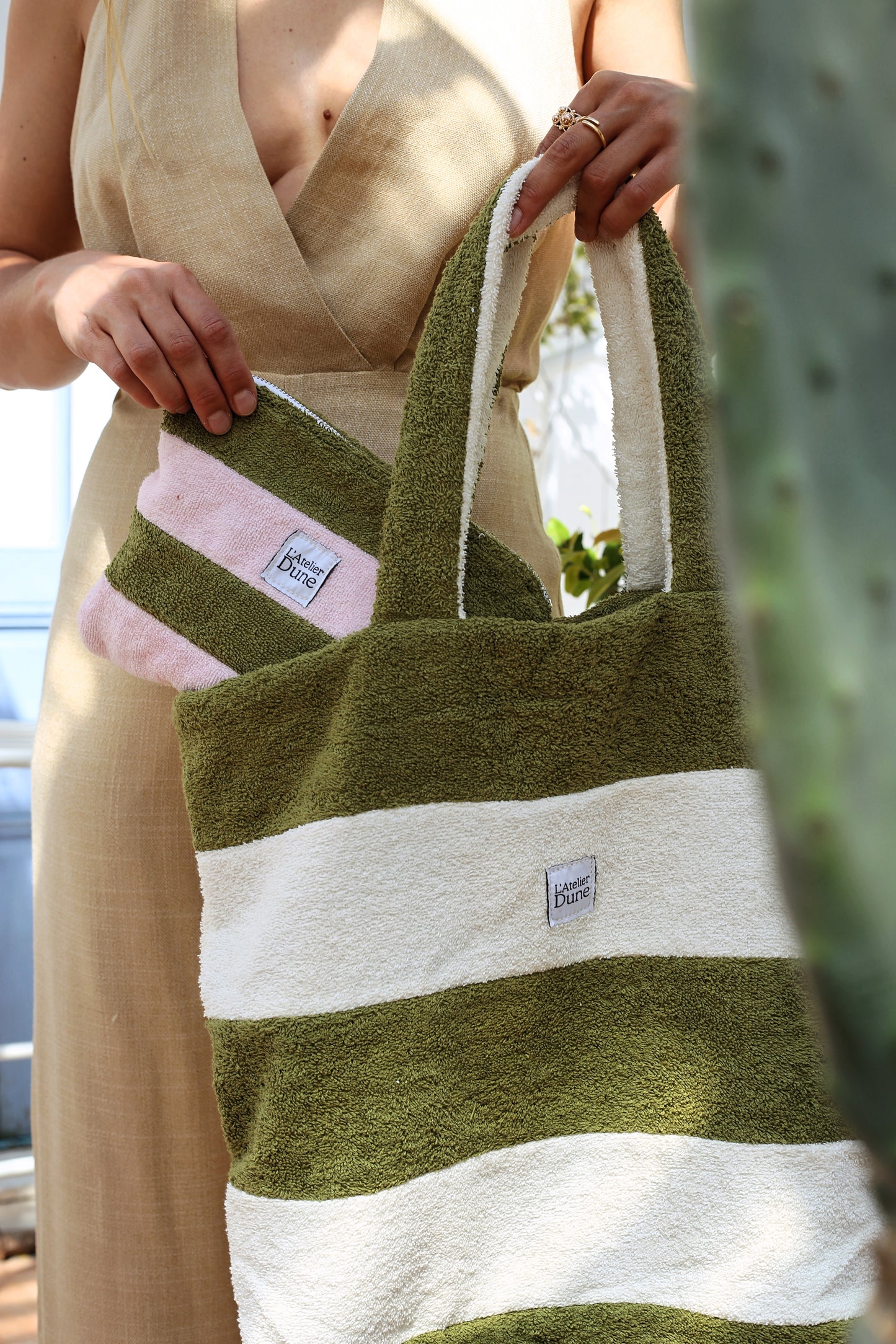 Cabas SPONGE - Vert & Blanc