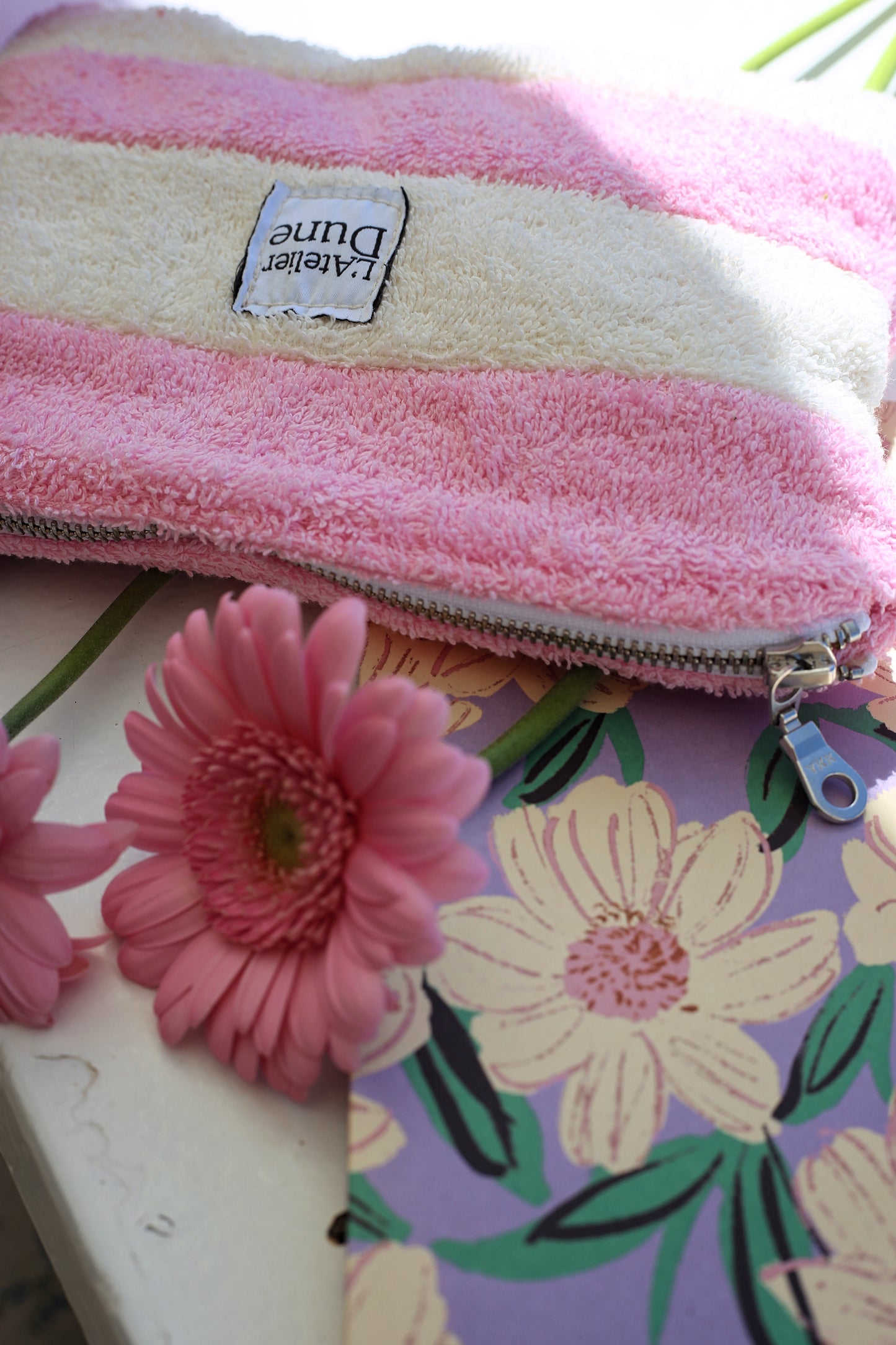 Pochette SPONGE Rose et Blanc