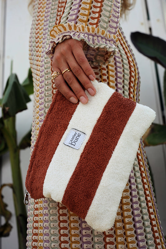 Pochette SPONGE Terracotta & Blanc